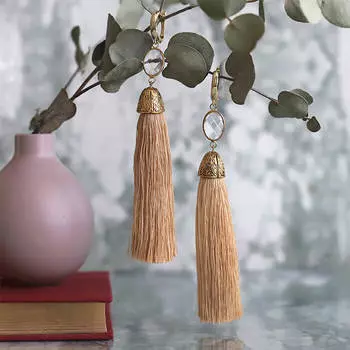 Серьги-кисти Wizard Brush - Beige Antique