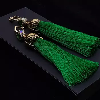 Серьги-кисти Wizard Brush - Emerald