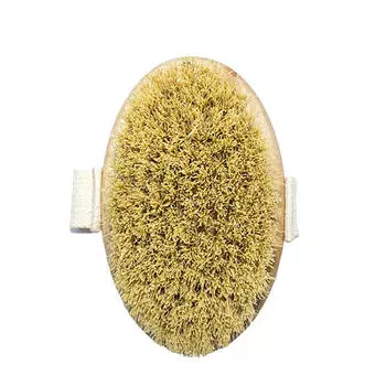 Щётка для сухого массажа тела SIFO - овальная без ручки с ремешком