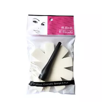 Спонжи косметические K-Beauty NR-28 с ручкой (10 сегментов)