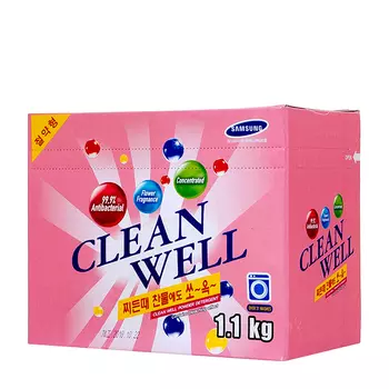 Стиральный порошок Clean Well Powder Detergent Strawberry Melon (1100 г в коробке)
