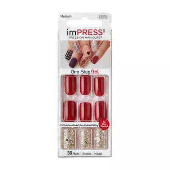 Твердый лак для ногтей Kiss Impress Press-On Manicure #BIPAM015 | Классика стиля (длина средняя)