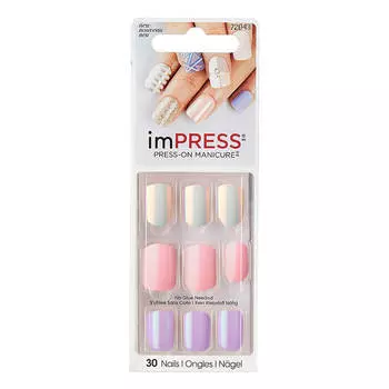 Твердый лак для ногтей Kiss Impress Press-On Manicure #BIPA170 | Пудровый неон (длина короткая)