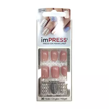 Твердый лак для ногтей Kiss Impress Press-On Manicure #BIPD300 (новый) | Нюдовая мечта (длина короткая)