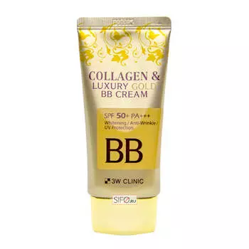 ВВ крем 3W Clinic Collagen &amp; Luxury Gold BB Cream