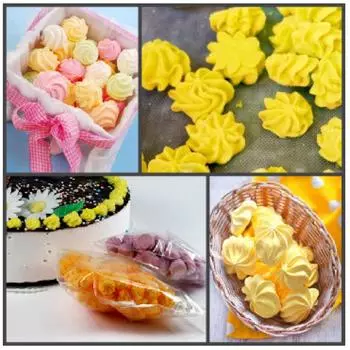 Фигурка сахарная Цветочки-безе 100 шт (желтые)