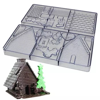 Форма для шоколада 17 ячеек Домик Санта Клауса