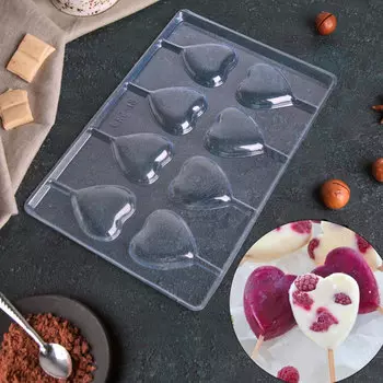 Форма для шоколада «Сердечки на палочках»