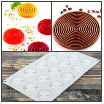 Форма для выпечки и муссовых десертов 15 ячеек Турбийон (Tourbillon)