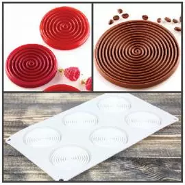 Форма для выпечки и муссовых десертов 6 ячеек Турбийон(Tourbillon)