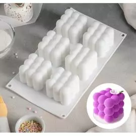 Форма для выпечки и муссовых десертов 6 ячеек Воздушный кубик