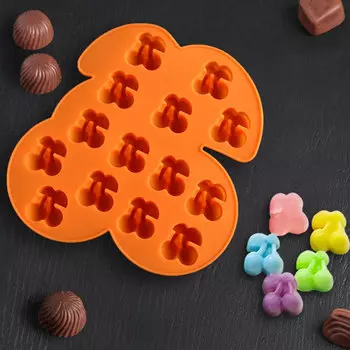 Форма силиконовая 14 ячеек Вишенки