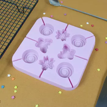 Форма силиконовая для леденцов 8 ячеек Микс