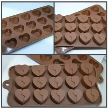 Форма силиконовая для шоколада 15 ячеек Сердечки