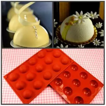 Форма силиконовая для выпечки Полусфера 15 ячеек