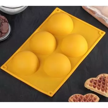 Форма силиконовая для выпечки Полусфера 5 ячеек