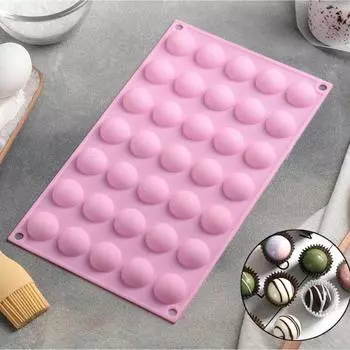 Форма силиконовая кондитерская Полусфера 35 ячеек