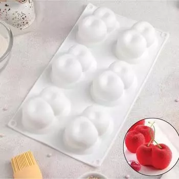 Форма силиконовая кондитерская Вишенки 6 ячеек