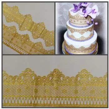 Кружево из айсинга Королевское золотое 1 шт