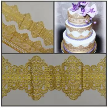 Кружево из айсинга Королевское золотое -2 1 шт