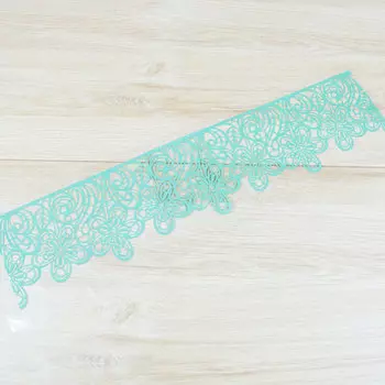 Кружево из айсинга Ромашковое поле зеленое 1 шт