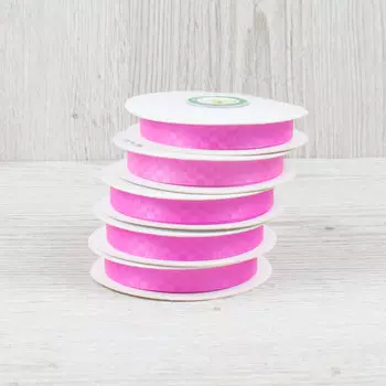 Лента атласная Шахматы ярко-розовый 1,2 см