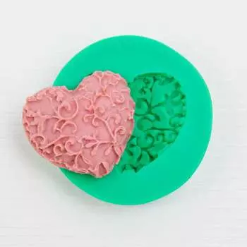 Молд 2D Сердце ажурное маленькое