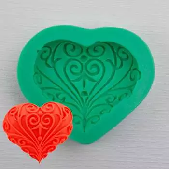 Молд Кружевное сердце 2D