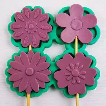 Молд силиконовый для леденцов и шоколада Цветочное ассорти