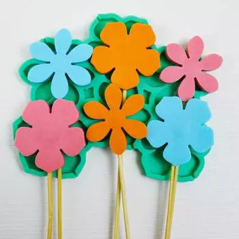 Молд силиконовый для леденцов и шоколада Цветы