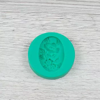 Молд силиконовый Камея с цветами