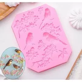 Молд силиконовый Птички в саду
