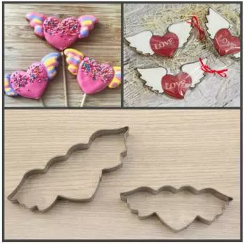 Набор форм для вырезания печенья 2 шт Сердце с крыльями