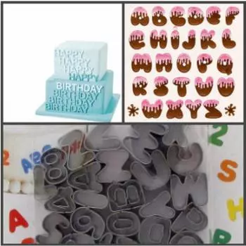 Набор форм для вырезания печенья, мастики 36 шт Алфавит английский + цифры