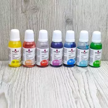 Набор пищевых красителей Kreda для аэрографа 7 цветов