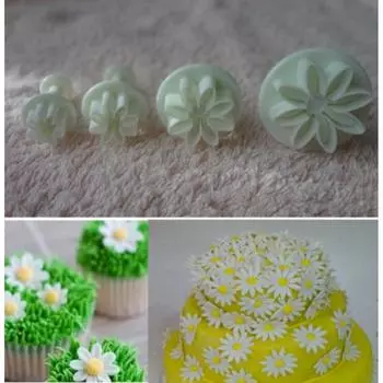 Набор плунжеров кондитерских для мастики и теста 4 шт Ромашка