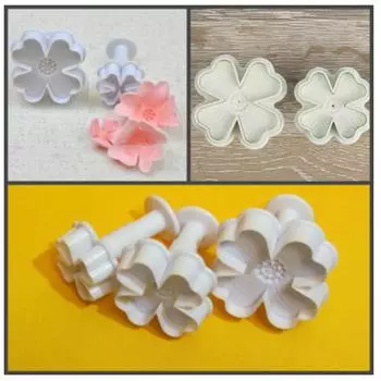 Набор плунжеров кондитерских для мастики и теста Цветы 3 шт