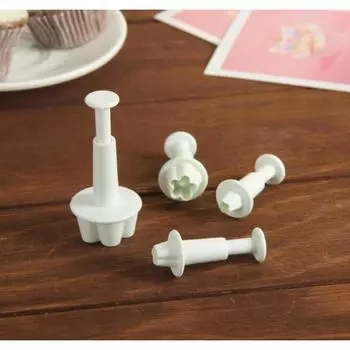 Набор плунжеров кондитерских для мастики и теста Яблоневый Цвет 4 шт