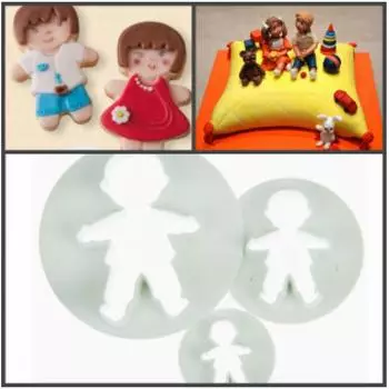 Набор выемок кондитерских для марципана и теста Мальчик 3 шт