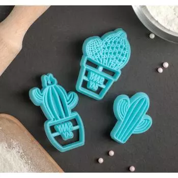 Печать, штамп для мастики, марципана и теста Кактусы