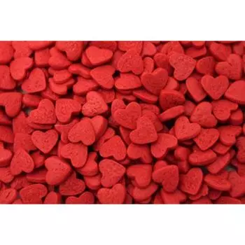 Посыпка кондитерская сердечки красные 100 г.