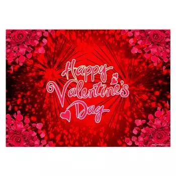 Съедобная картинка на торт Happy Valentines Day (28х20 см)