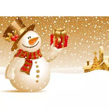 Съедобная картинка на торт Новый Год Снеговик (28х20 см)