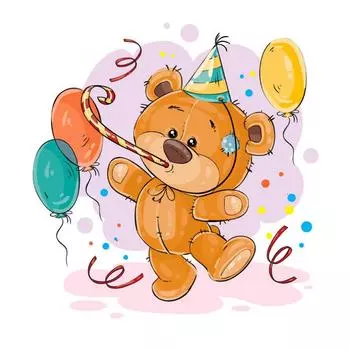 Съедобная картинка на торт С Днем Рождения Мишка