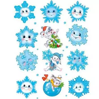 Съедобная картинка на торт Снежинки ассорти