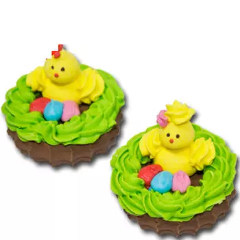 Сахарная фигурка Цыпленок в корзинке