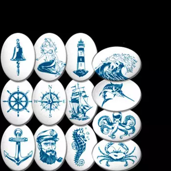 Сахарные Медальоны Морская тема 10 шт