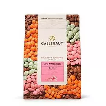 Шоколад розовый со вкусом клубники Callebaut strawberry 250 г