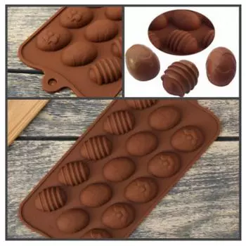 Силиконовая форма для льда и шоколада Пасхальные яйца 15 ячеек