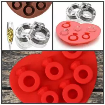 Силиконовая форма для льда и шоколада Перстень 6 ячеек